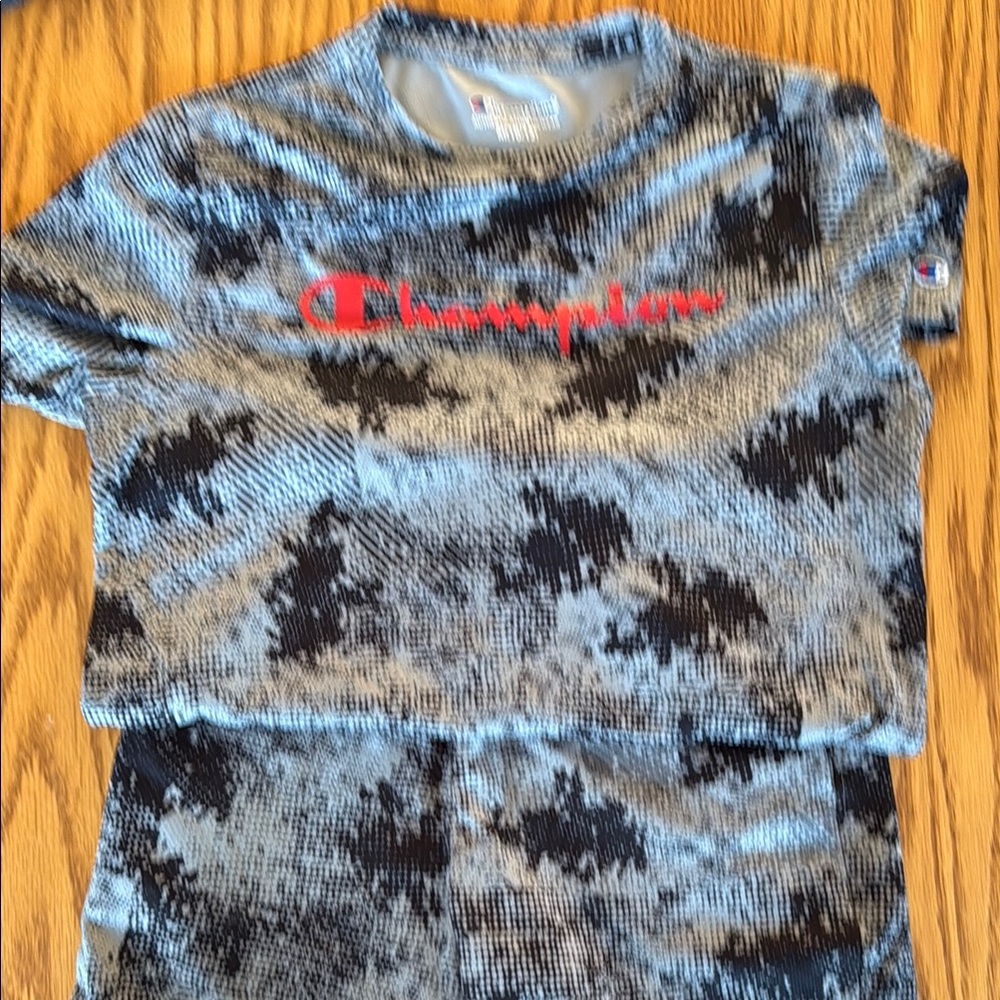 Champion Blue and Black Camo Set